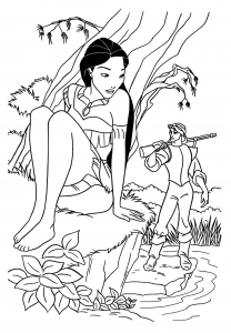 Coloriage de Pocahontas à imprimer