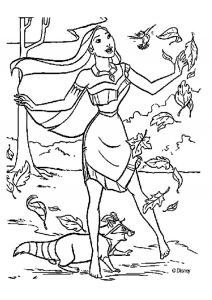 Coloriage de Pocahontas à imprimer