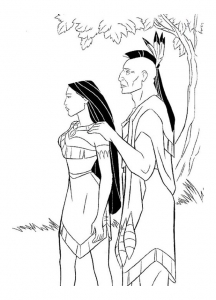 Coloriage de Pocahontas à telecharger gratuitement