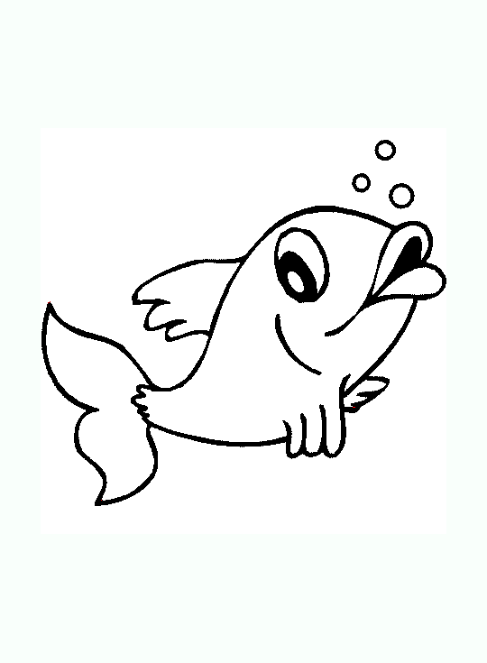 Image de poisson noir & blanc à imprimer et colorier