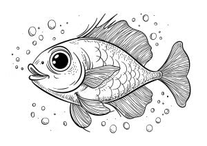 Simple coloriage d'un poisson