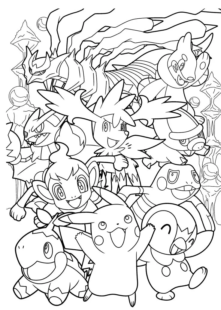 Complexe pokemon (Coloriage de Pokemon à imprimer pour enfants)