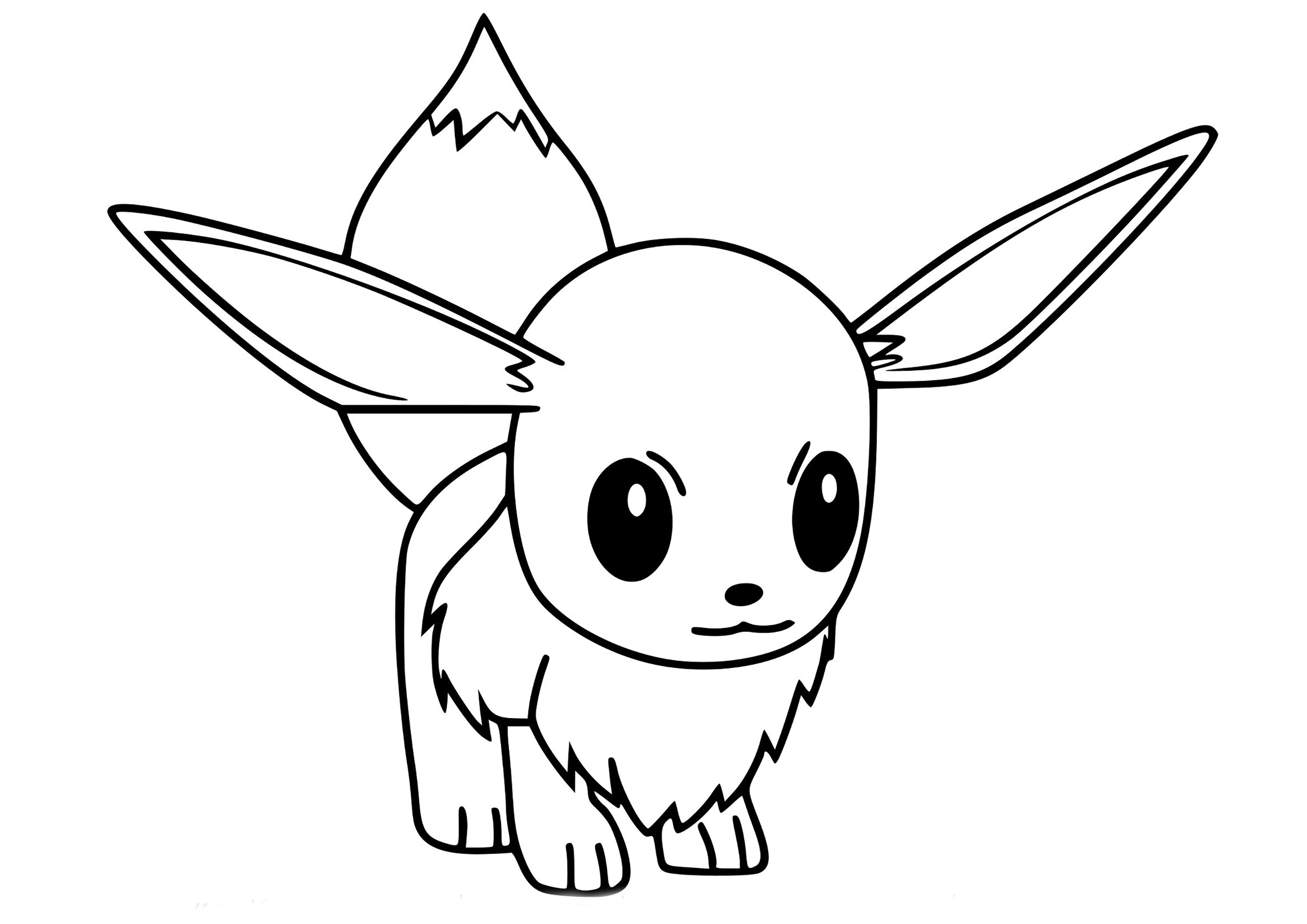 Evoli : Coloriage à imprimer - Tous les Coloriages Pokemon - Coloriages
