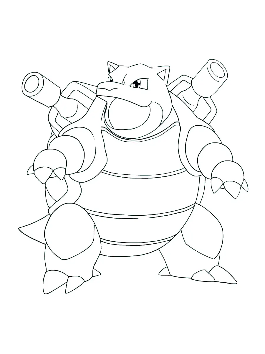 Tortank : Superbe coloriage (Tous les Coloriages Pokemon)