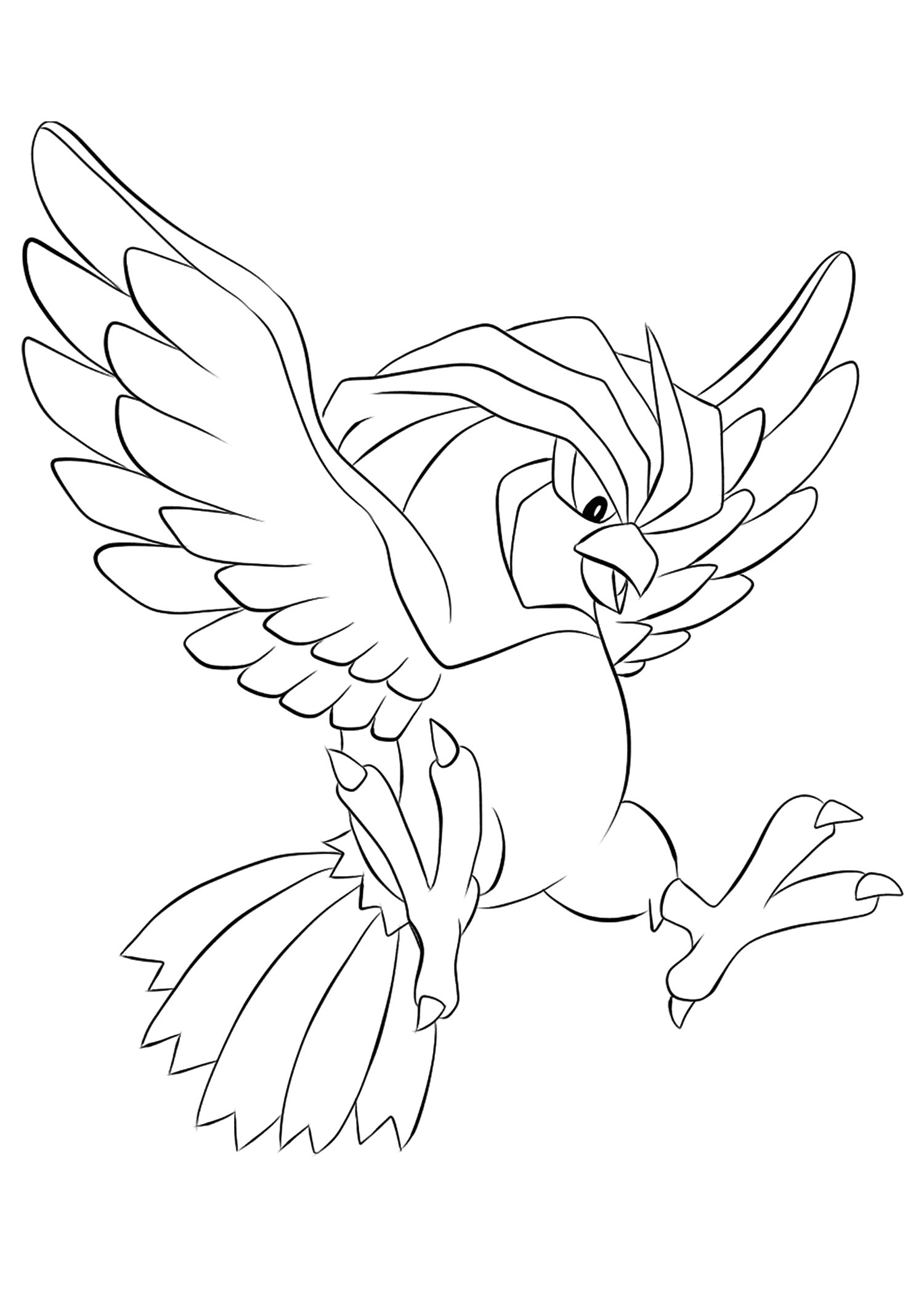 Roucoups (No.17). Coloriage de Roucoups (Pidgeotto), Pokémon de Génération I, de type : Normal et VolOriginal image credit: Pokemon linearts by Lilly Gerbil'font-size:smaller;color:gray'>Permission: All rights reserved © Pokemon company and Ken Sugimori.