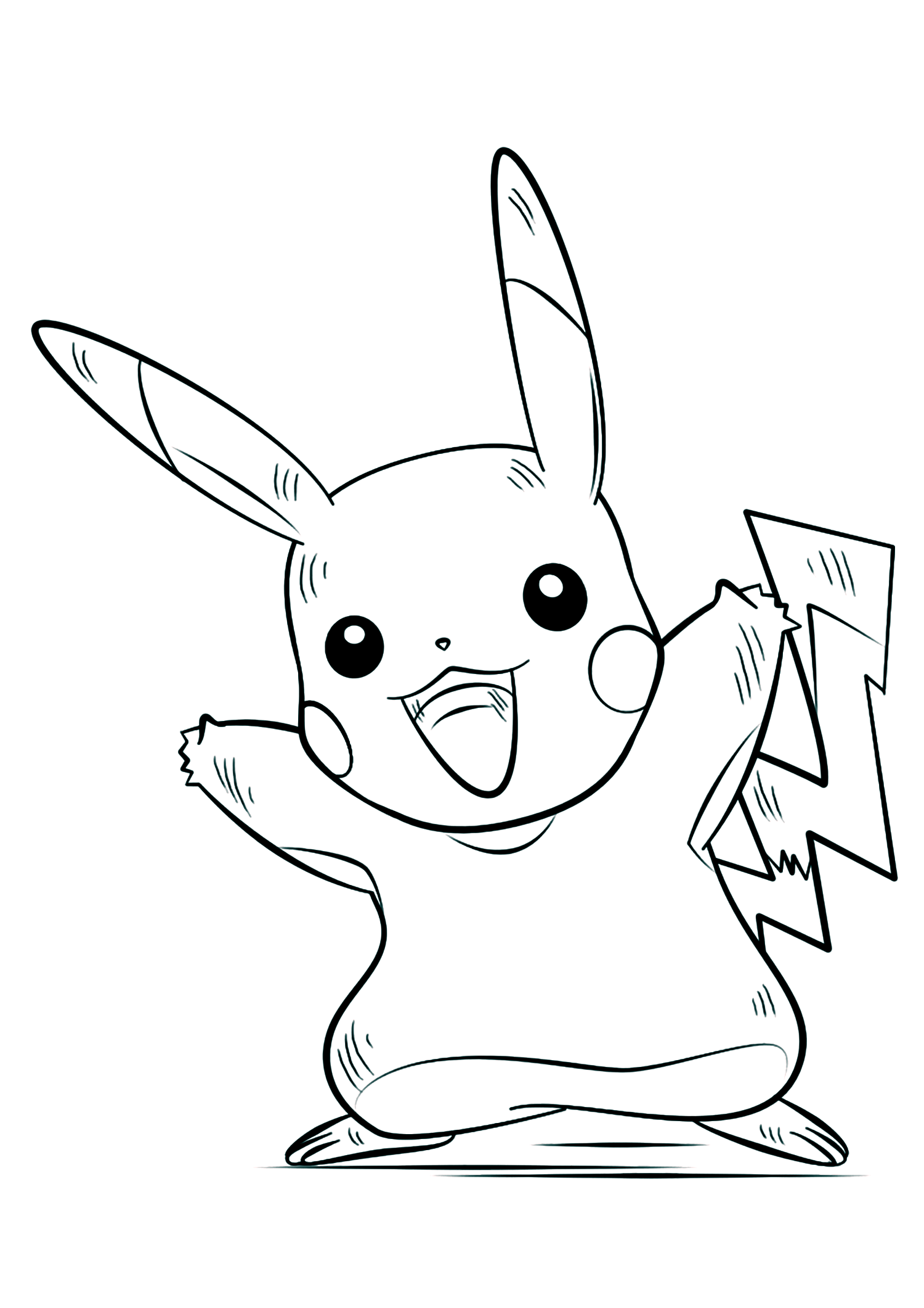 <b>Pikachu</b> (No.25) : Pokémon de génération I (Coloriage de Pokemon à imprimer pour enfants)