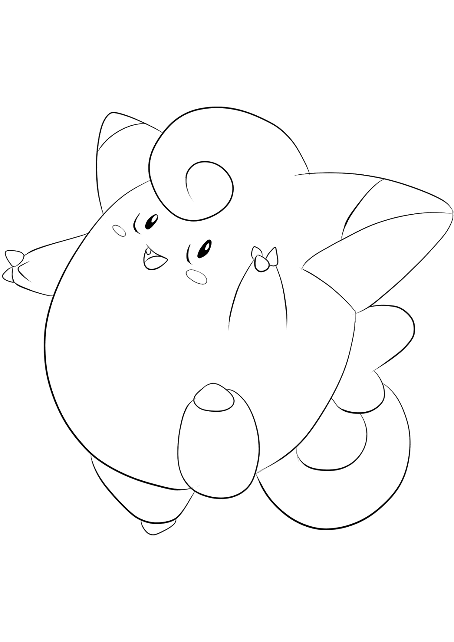 Mélofée (No.35). Coloriage de Mélofée (Clefairy), Pokémon de Génération I, de type : FéeOriginal image credit: Pokemon linearts by Lilly Gerbil'font-size:smaller;color:gray'>Permission: All rights reserved © Pokemon company and Ken Sugimori.