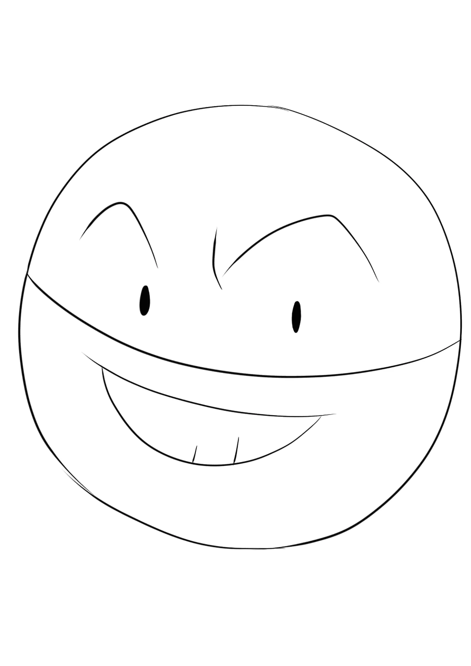 <b>Voltorbe</b> (No.100) : Pokémon de génération I (Coloriage de Pokemon à imprimer pour enfants)