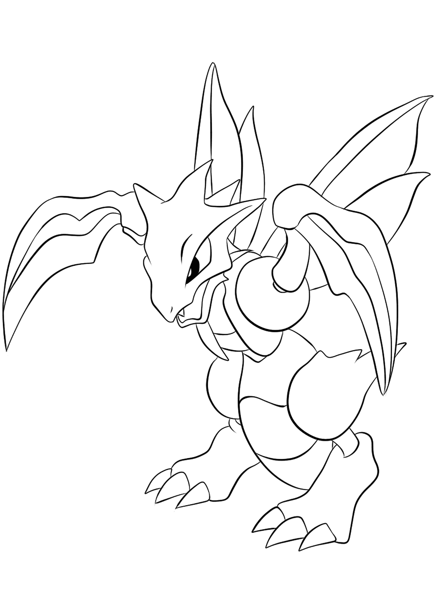 Insécateur (No.123). Coloriage de Insécateur (Scyther), Pokémon de Génération I, de type : Insecte et VolOriginal image credit: Pokemon linearts by Lilly Gerbil on Deviantart.Permission:  All rights reserved © Pokemon company and Ken Sugimori.