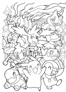 Coloriage complexe pokemon