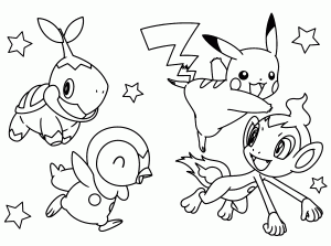 Coloriage pokemon pikachu animaux