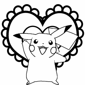 Coloriage pokemon pikachu coeur