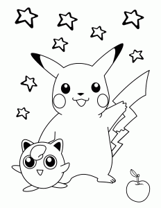 Coloriage pokemon pikachu etoiles