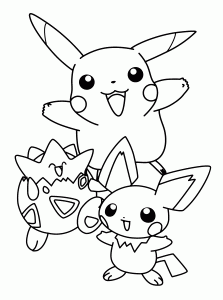 Coloriage pokemon pikachu oeufs