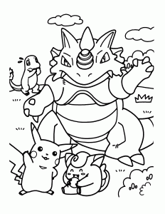 Coloriage pokemon plusieurs creatures