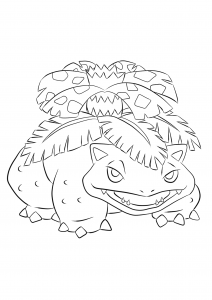 <b>Florizarre</b> (No.03) : Pokémon de génération I (Coloriage)