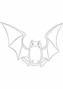 <b>Nosferalto</b> (No.42) : Pokémon de génération I (Coloriage)