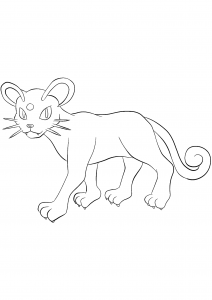 <b>Persian</b> (No.53) : Pokémon de génération I (Coloriage)