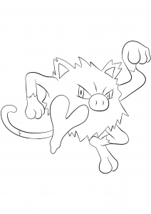 <b>Férosinge</b> (No.56) : Pokémon de génération I (Coloriage)