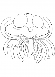 <b>Tentacruel</b> (No.73) : Pokémon de génération I (Coloriage)
