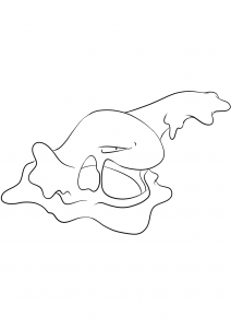 <b>Grotadmorv</b> (No.89) : Pokémon de génération I (Coloriage)