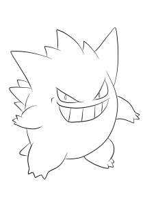 <b>Ectoplasma</b> (No.94) : Pokémon de génération I (Coloriage)