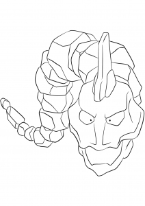 <b>Onix</b> (No.95) : Pokémon de génération I (Coloriage)