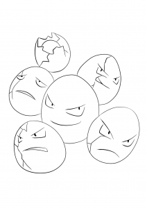 <b>Noeunoeuf</b> (No.102) : Pokémon de génération I (Coloriage)