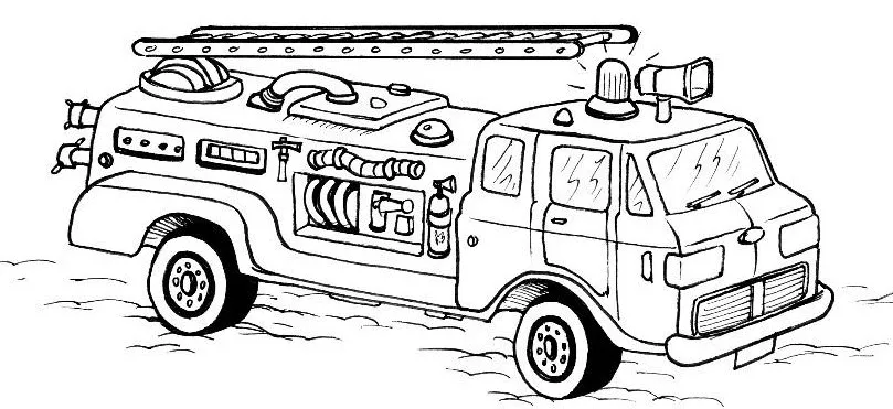 Camion pompiers (Coloriage à imprimer pour enfants)