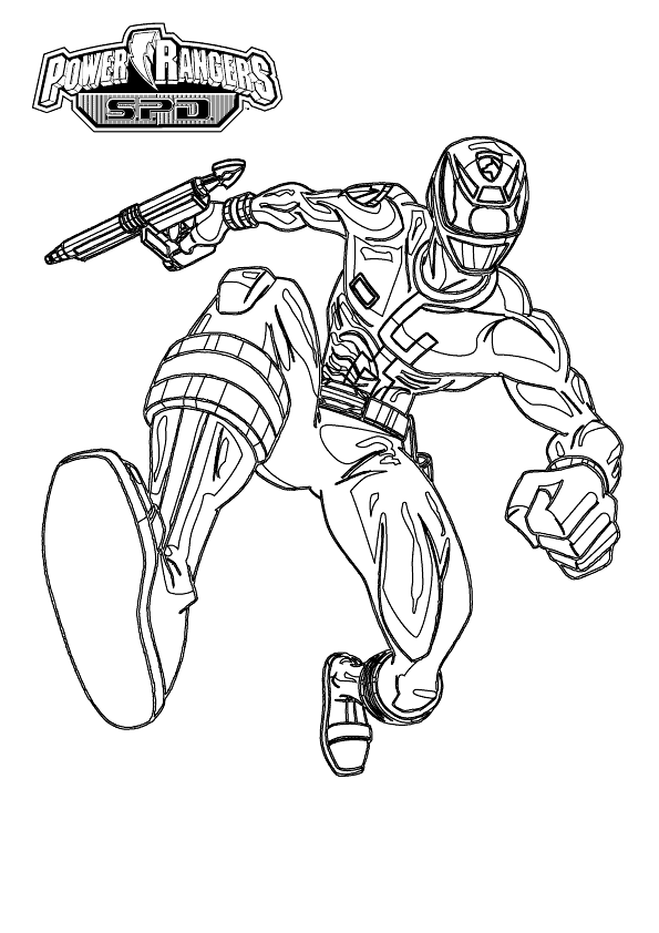 Simple coloriage de Power Rangers pour enfants