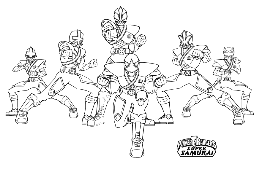 Préparez vos crayons et feutres pour colorier ce coloriage de Power Rangers