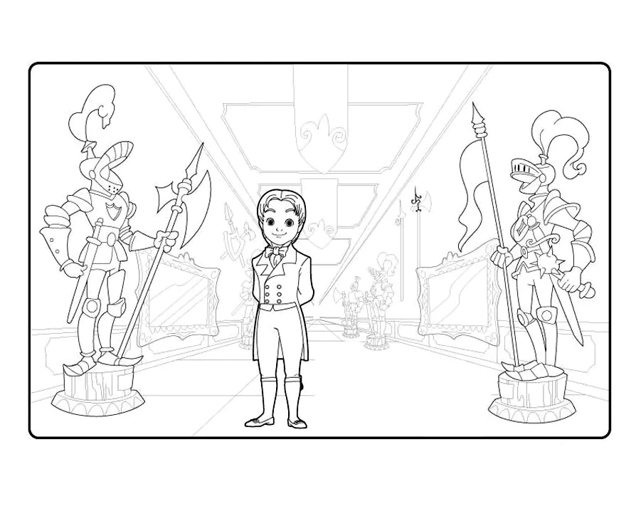 Le grand ami de Princesse Sofia (Coloriage de Princesse Sofia (Disney) à imprimer pour enfants)