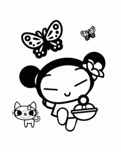 Coloriage de Pucca gratuit à colorier