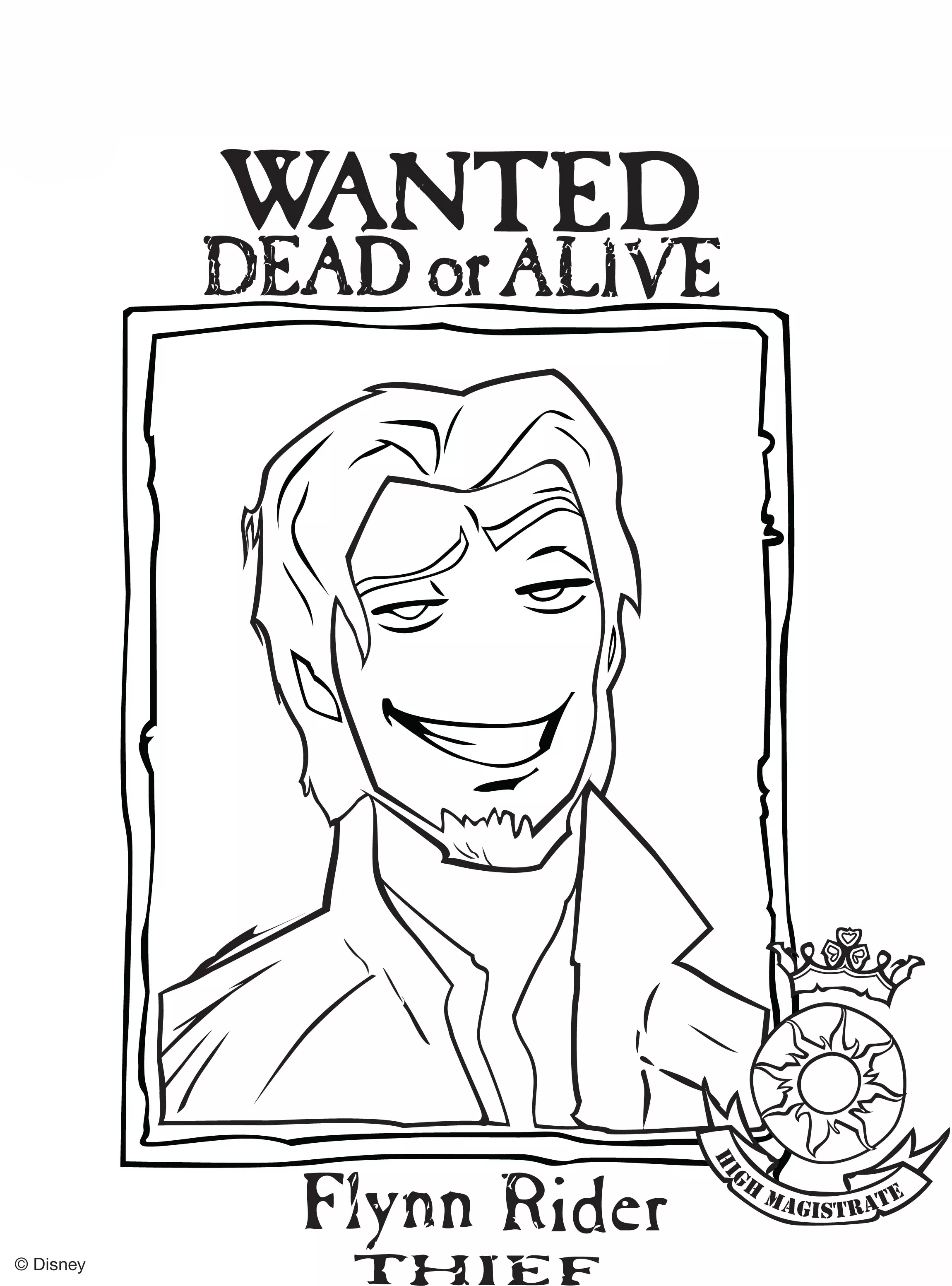 Raiponce disney - 6 (Coloriage à imprimer pour enfants)