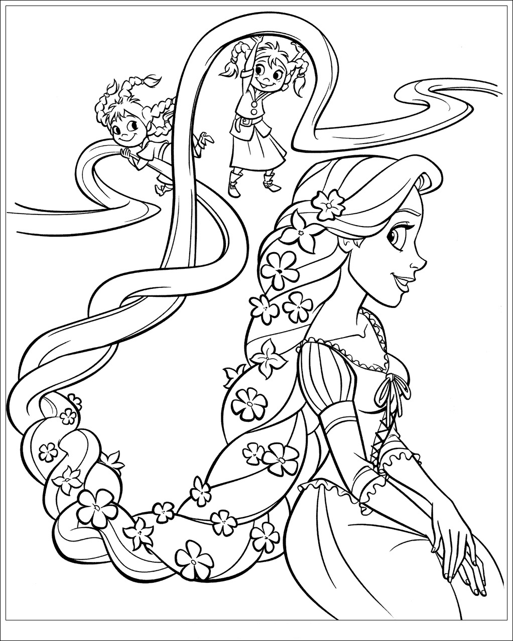 Raiponce disney - 6 (Coloriage à imprimer pour enfants)