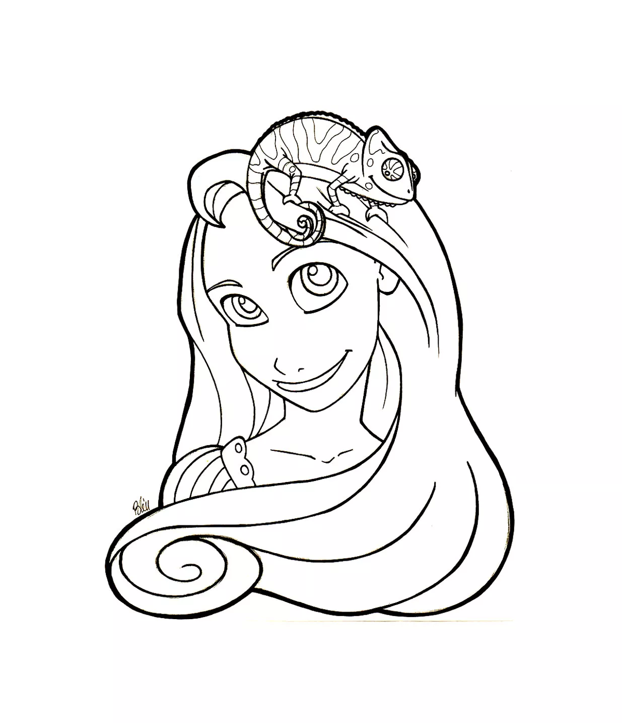 Raiponce pascal (Coloriage à imprimer pour enfants)