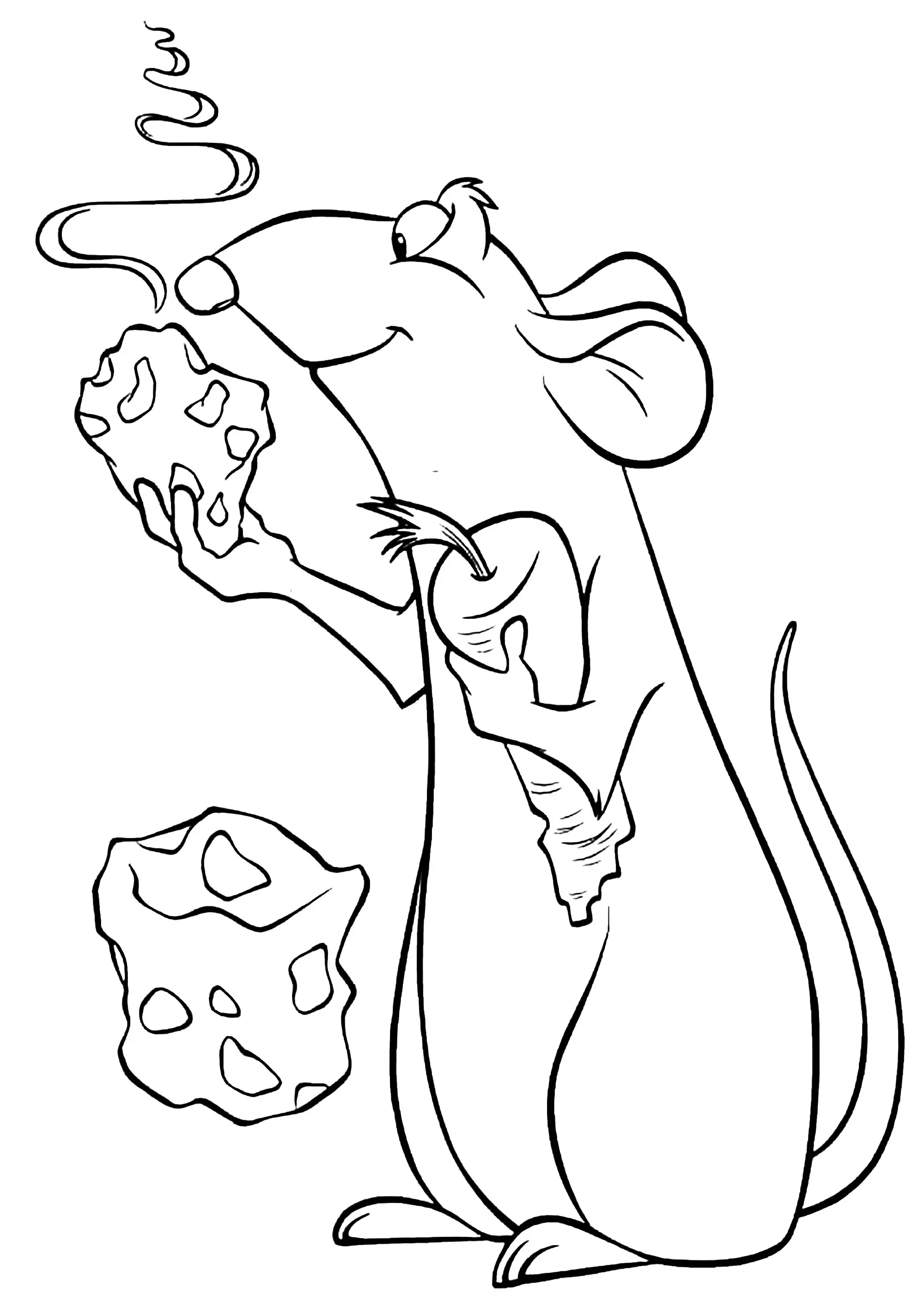 La bonne odeur du fromage (Coloriage de Ratatouille à imprimer pour enfants)