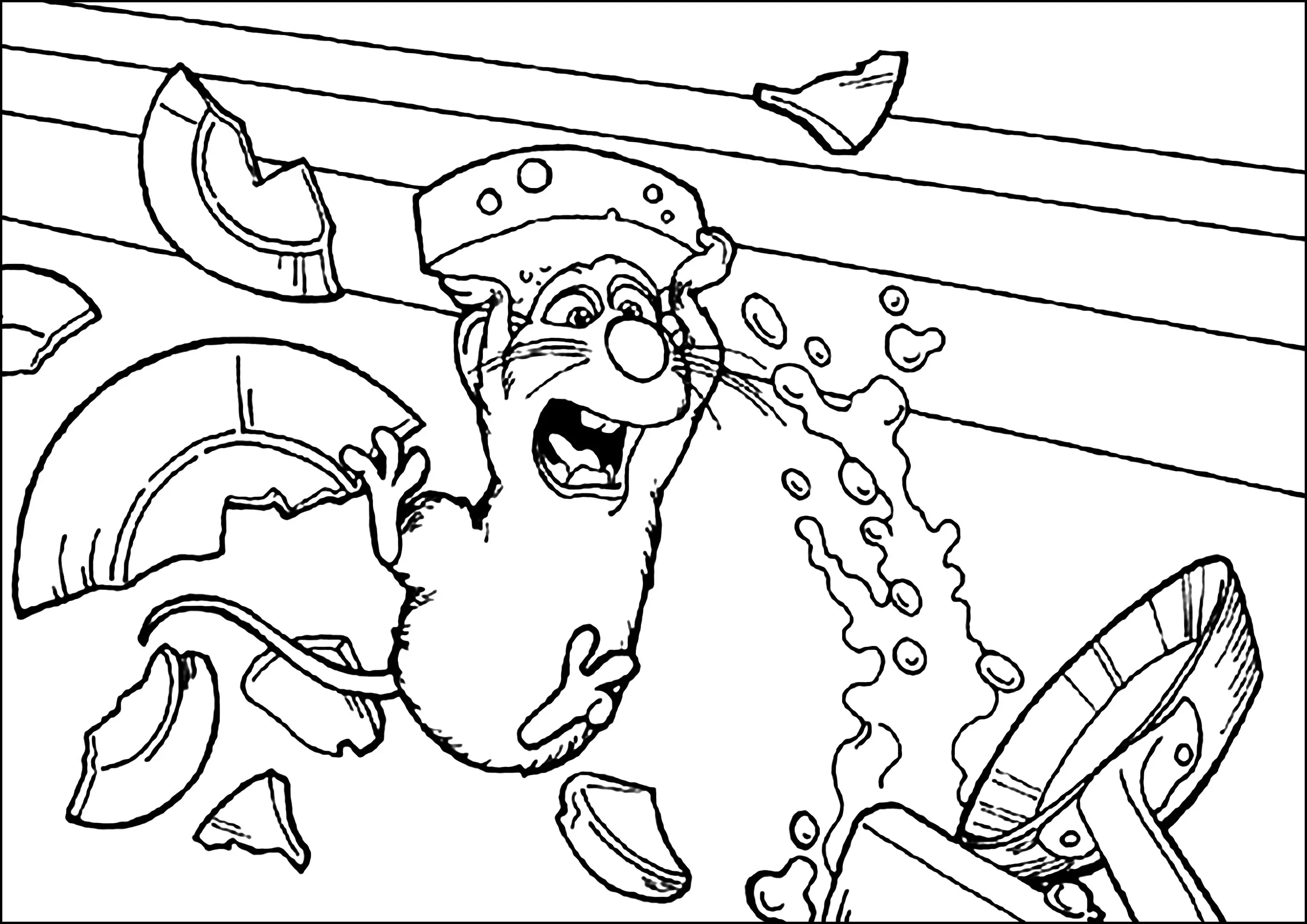 Catastrophe (Coloriage de Ratatouille à imprimer pour enfants)
