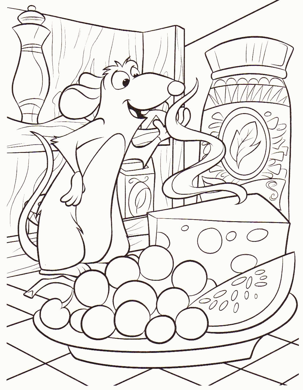 Coloriage pour enfants tiré de Ratatouille