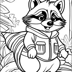 Coloriages de Raton laveur à imprimer pour enfants