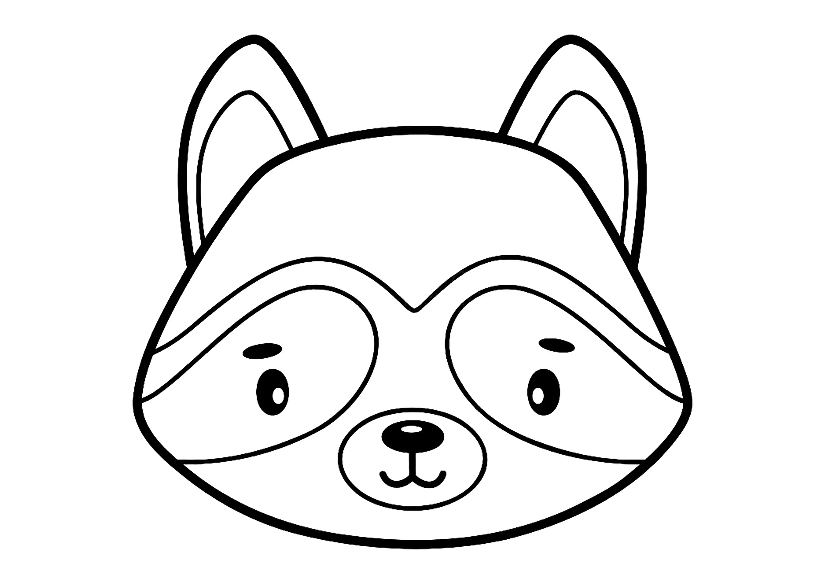 Tête de Raton laveur (Coloriage à imprimer pour enfants)