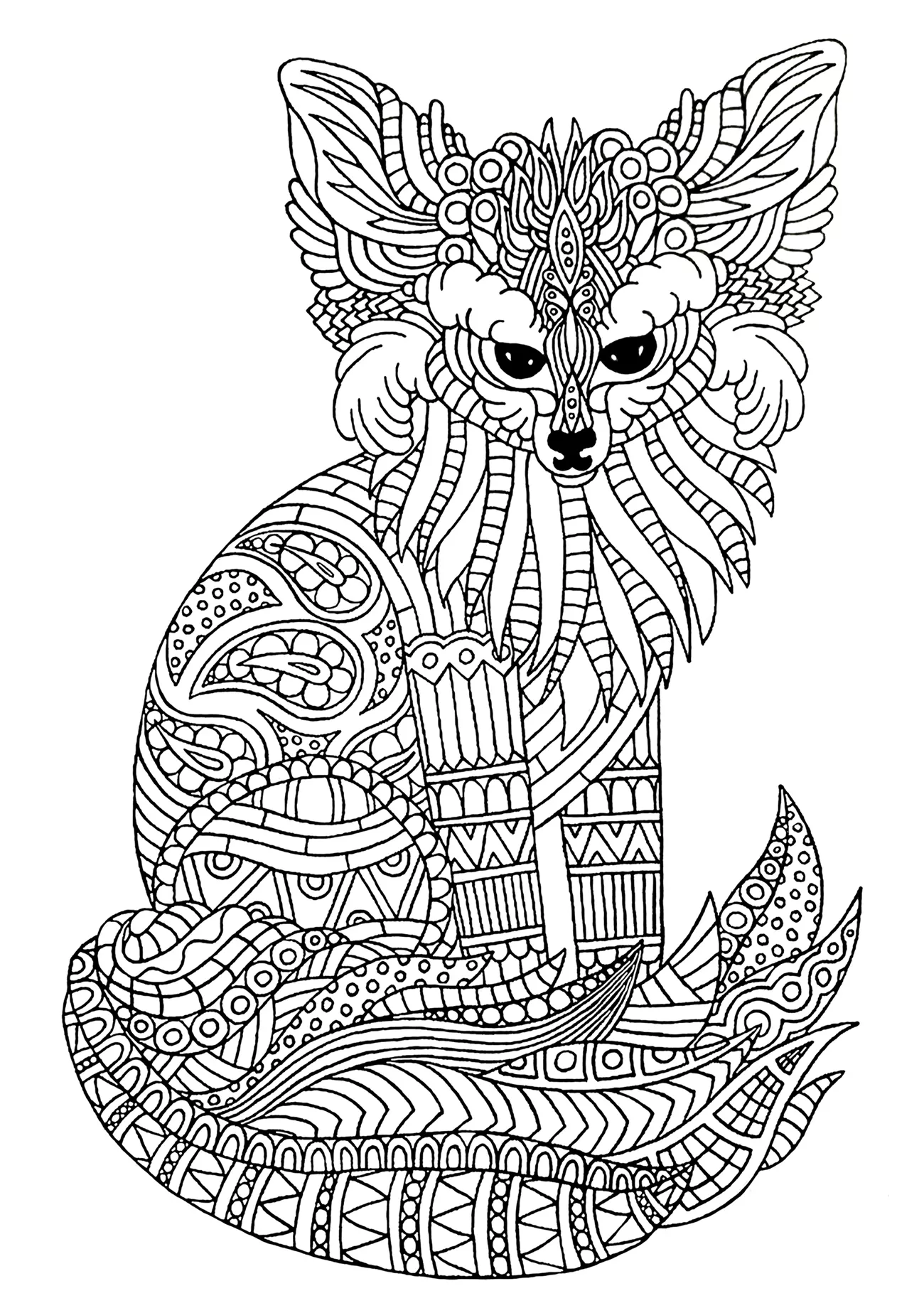 Fennec (Coloriage de Renards à imprimer pour enfants)