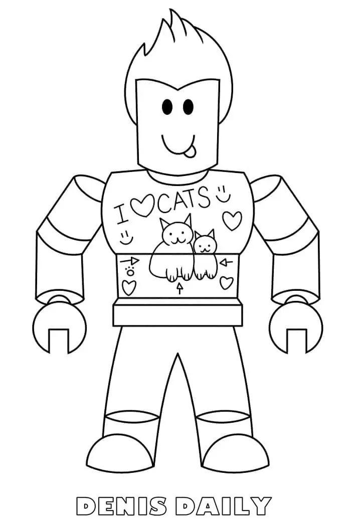 Roblox : Denis Daily (Coloriage à imprimer pour enfants)