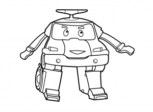 Coloriage de Robocar Poli à colorier pour enfants