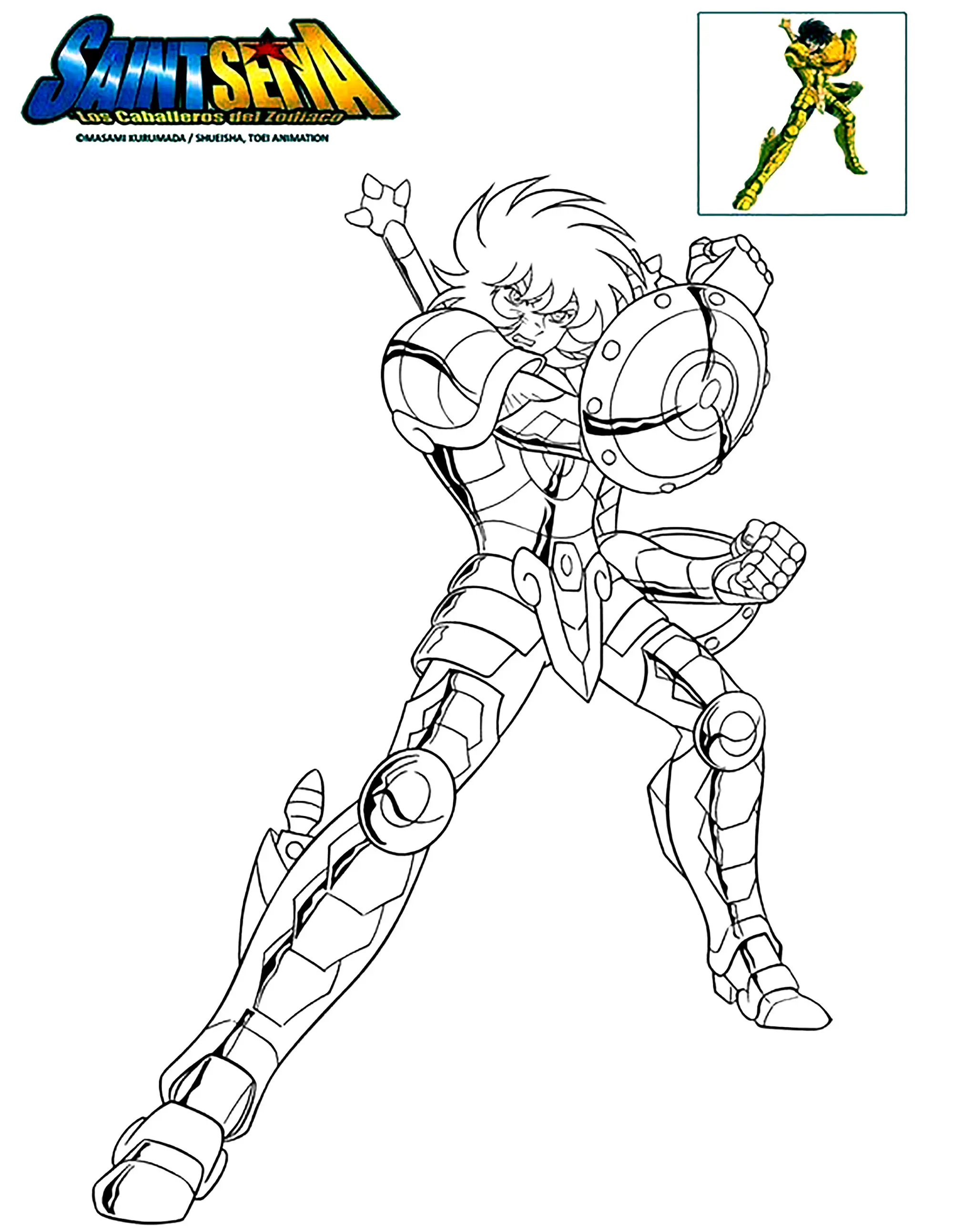 Dhoko De La Balance (Coloriage de Les Chevaliers du Zodiaque à imprimer pour enfants)