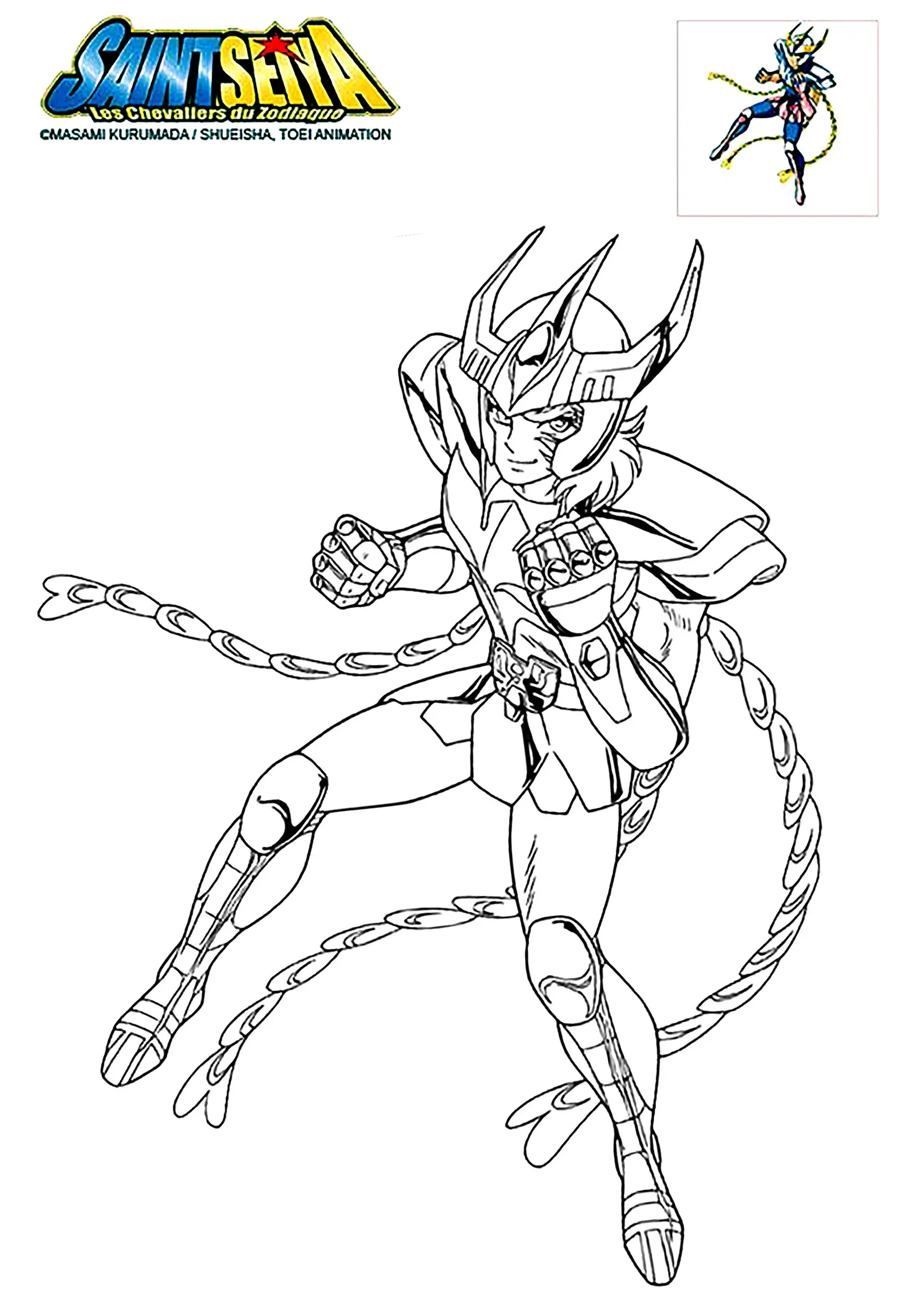 Milo du Scorpion (Coloriage de Les Chevaliers du Zodiaque à imprimer pour enfants)