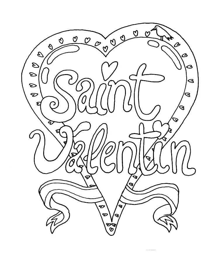 Coloriage de Saint Valentin à imprimer gratuitement (La Saint Valentin)