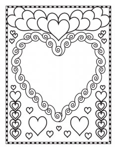 Coloriage de Saint Valentin à telecharger gratuitement