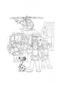 Coloriage de Sam le pompier à colorier pour enfants