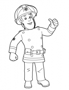 Dessin de Sam le pompier à imprimer et colorier
